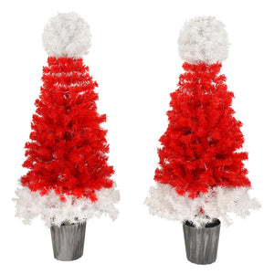 Festive red and white LED Christmas tree for indoor holiday decor, featuring vibrant lights and a unique snow-topped design, perfect for creating a warm, joyful atmosphere in your living room or near the fireplace. Shop at Boltbuy.com for elegant Christmas decorations