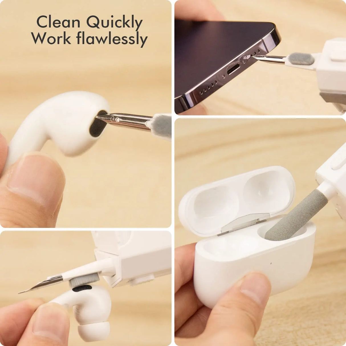 GadgetClean Kit 3-in-1 cleaning tool for screens, keyboards, and earbuds, compact and portable at BoltBuy.com