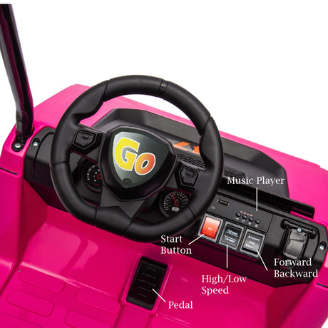 Pink 12V Ride On Toy for Kids Ages 3+