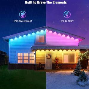 15m 30 LED eaves lights with vibrant RGB colors, perfect for outdoor decor and holiday lighting, app-controlled for easy customization. Shop now at boltbuy.com.