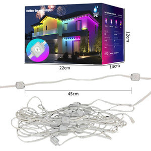 15m 30 LED eaves lights with vibrant RGB colors, perfect for outdoor decor and holiday lighting, app-controlled for easy customization. Shop now at boltbuy.com.