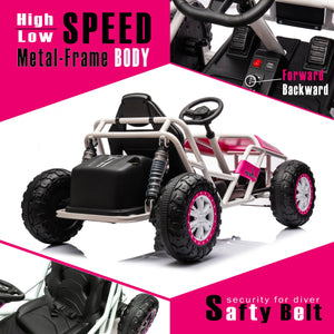 Pink 24V Ultimate Go-Kart for Kids Ages 6+