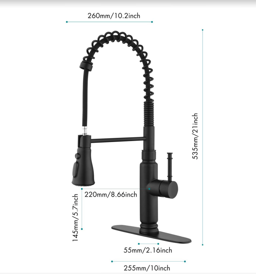 Touch Kitchen Faucet with Pull Down Sprayer-Matte Black