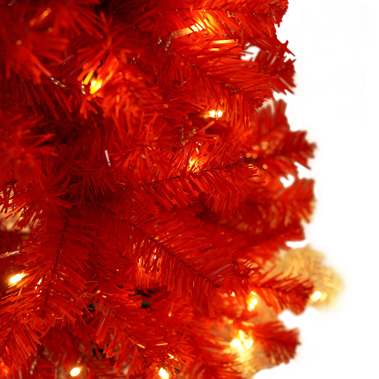 Festive red and white LED Christmas tree for indoor holiday decor, featuring vibrant lights and a unique snow-topped design, perfect for creating a warm, joyful atmosphere in your living room or near the fireplace. Shop at Boltbuy.com for elegant Christmas decorations