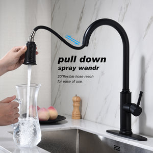 Double Handle Widespread Kitchen Faucet with Traditional Handles-Matte Black