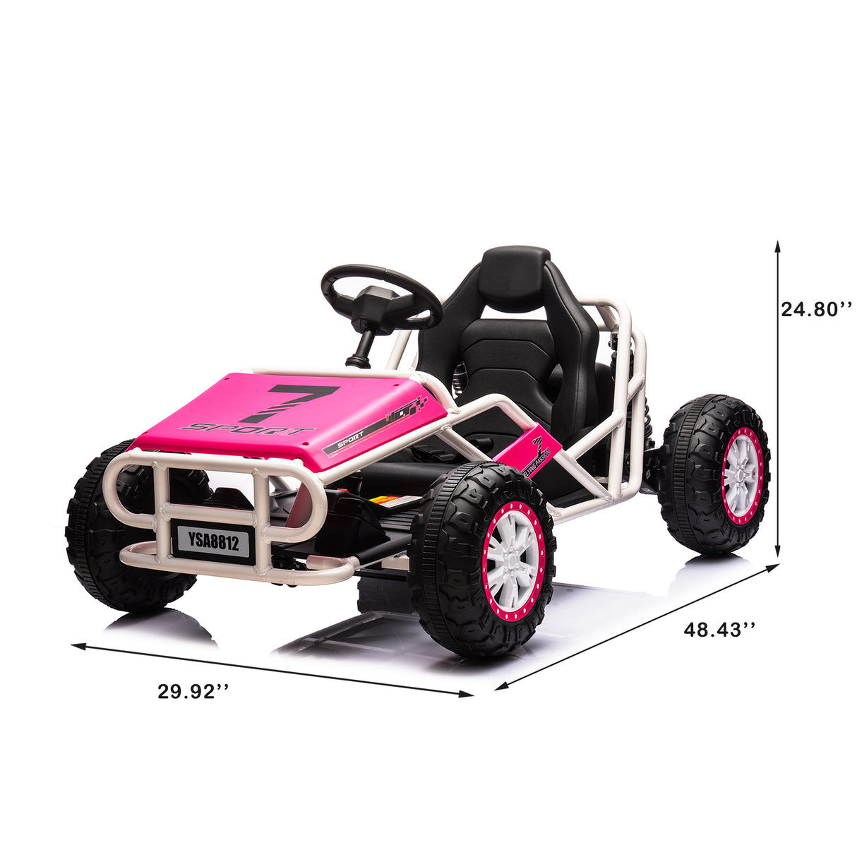 Pink 24V Ultimate Go-Kart for Kids Ages 6+