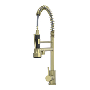 19" Single Handle Kitchen Faucet (Brushed Gold Finish)