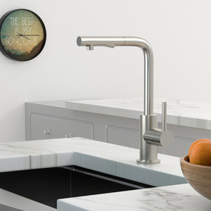 Brushed Nickel Kitchen Faucets with Pull Down Sprayer