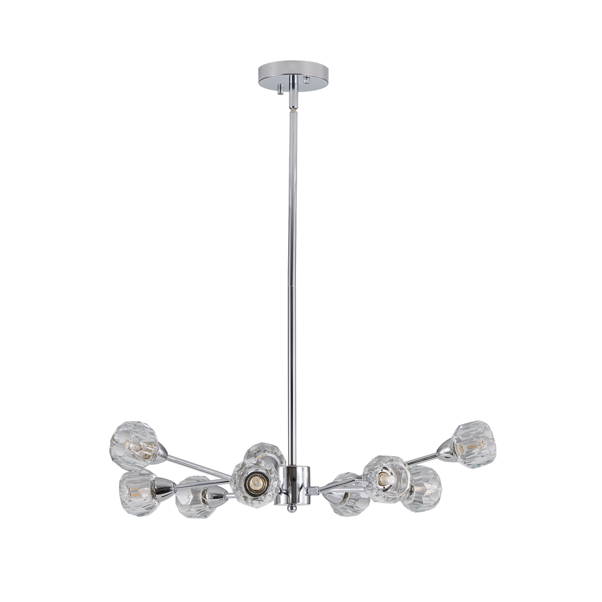 Modern Crystal Chandeliers, 9 Lights Chrome Chandelier for Living Room Bedroom, Dining Room Chandelier Over Table, Kitchen Light Fixtures(Bulbs Not Included)