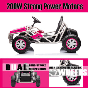 Pink 24V Ultimate Go-Kart for Kids Ages 6+