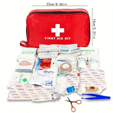 15-piece portable first aid emergency kit with scissors, bandages, wipes, and safety essentials for outdoor, home, or school use – ideal for hiking, camping, or travel safety from BoltBuy