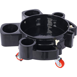 Bucket Dolly 5 Gallon Rolling Bucket Dolly with 5 Rolling Swivel Casters,Removable Bucket Dolly for Car Wash Professional Detailing for Car Washing Detailing Smoother Maneuvering