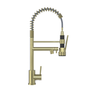 19" Single Handle Kitchen Faucet (Brushed Gold Finish)