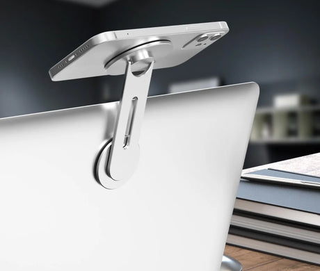 FlexMount Pro MagSafe laptop and phone holder, adjustable and secure for easy device access at BoltBuy.com