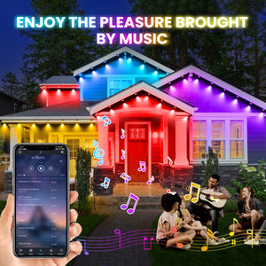 Outdoor LED eaves lights with 16 million color options, 44 scene modes, app and Bluetooth control, waterproof design for holiday and year-round decor. Shop now at boltbuy.com