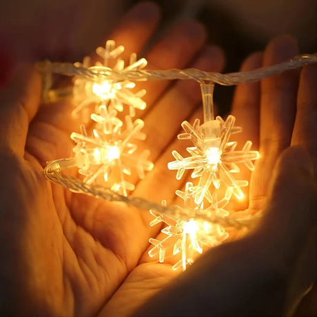 Leds Snowflake String Garland Fairy Lights outdoor and indoor holiday decor - available now at BoltBuy.com