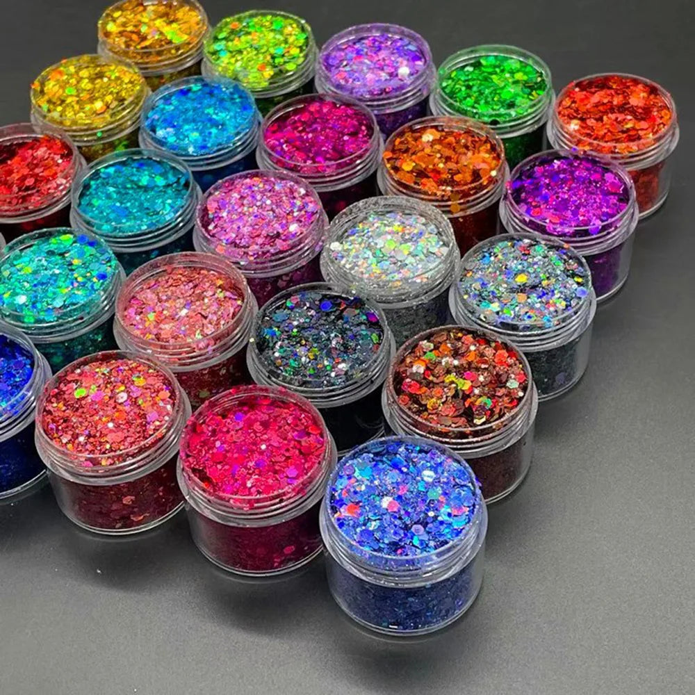 24 Colors Holographic Chunky Glitter 