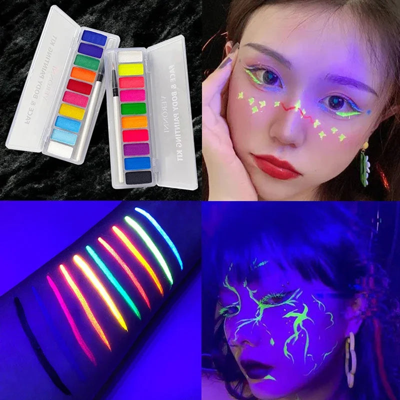 10 Colors Face Body Art Paint - Glow in Dark