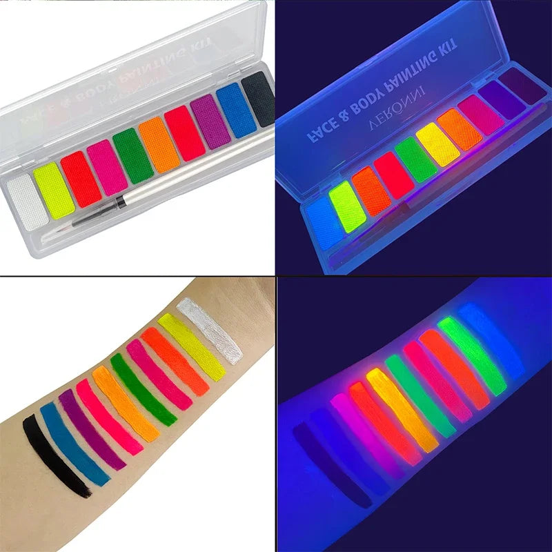 10 Colors Face Body Art Paint - Glow in Dark