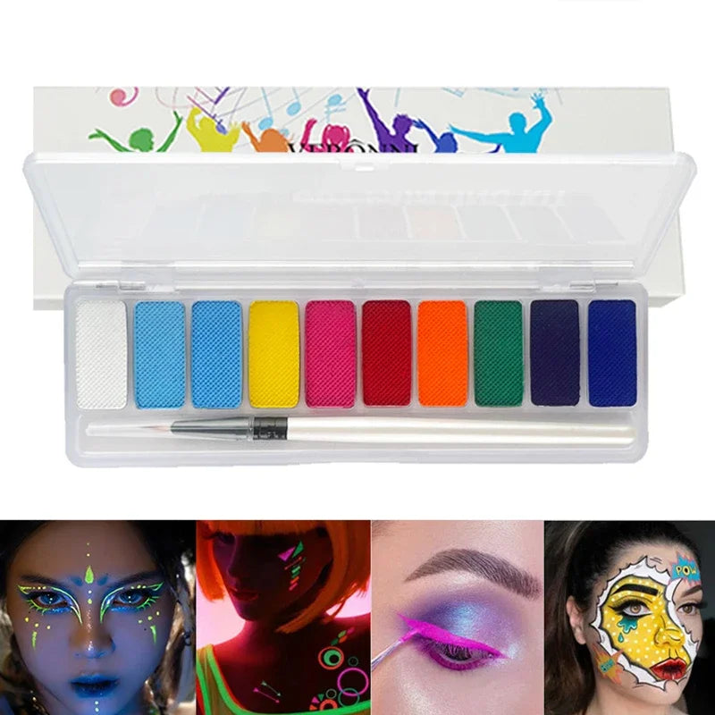 10 Colors Face Body Art Paint - Glow in Dark