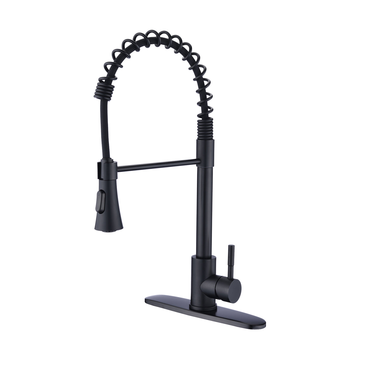 Commercial Kitchen Sink Faucet with Deck Plate Matte Black