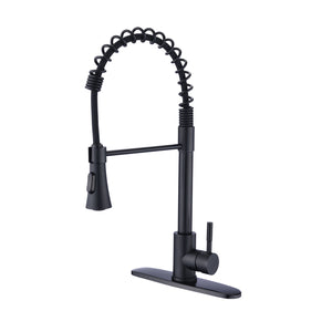 Commercial Kitchen Sink Faucet with Deck Plate Matte Black