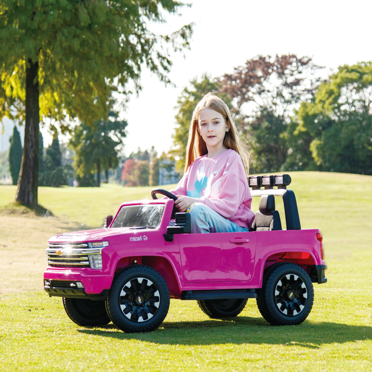 Pink 24V 2 Seater Ride On Truck Car