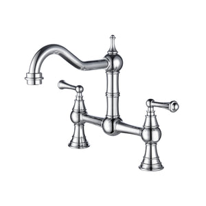 Double Handle Widespread Kitchen Faucet with Traditional Handles