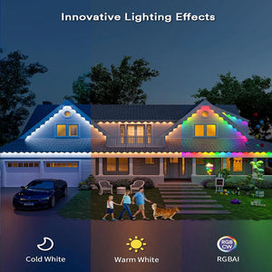 15m 30 LED eaves lights with vibrant RGB colors, perfect for outdoor decor and holiday lighting, app-controlled for easy customization. Shop now at boltbuy.com.