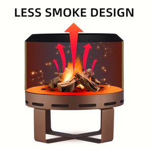 Outdoor Smokeless Fire Pit Stove 18'' for Camping Bonfire, Wood Burning Fire Place Firepit with Stand for Patio Backyard Outside