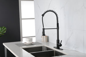 Spring Kitchen Faucets Matte Black with Pull Out Sprayer