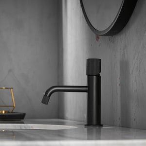 Black Bathroom Hot Cold Water Mixer Tap Black