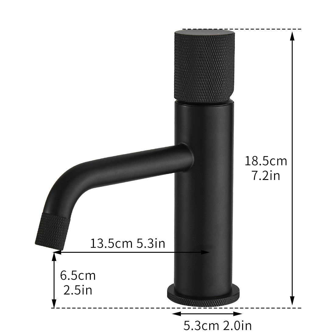 Black Bathroom Hot Cold Water Mixer Tap Black