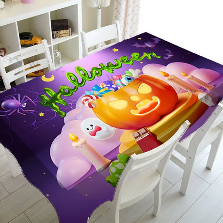 Enhance your Halloween celebrations with this fun and durable table cover.