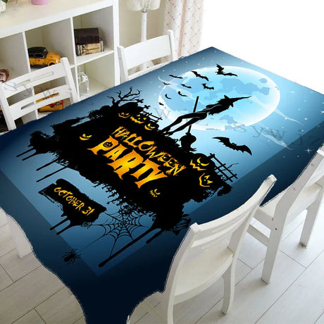 Enhance your Halloween celebrations with this fun and durable table cover.