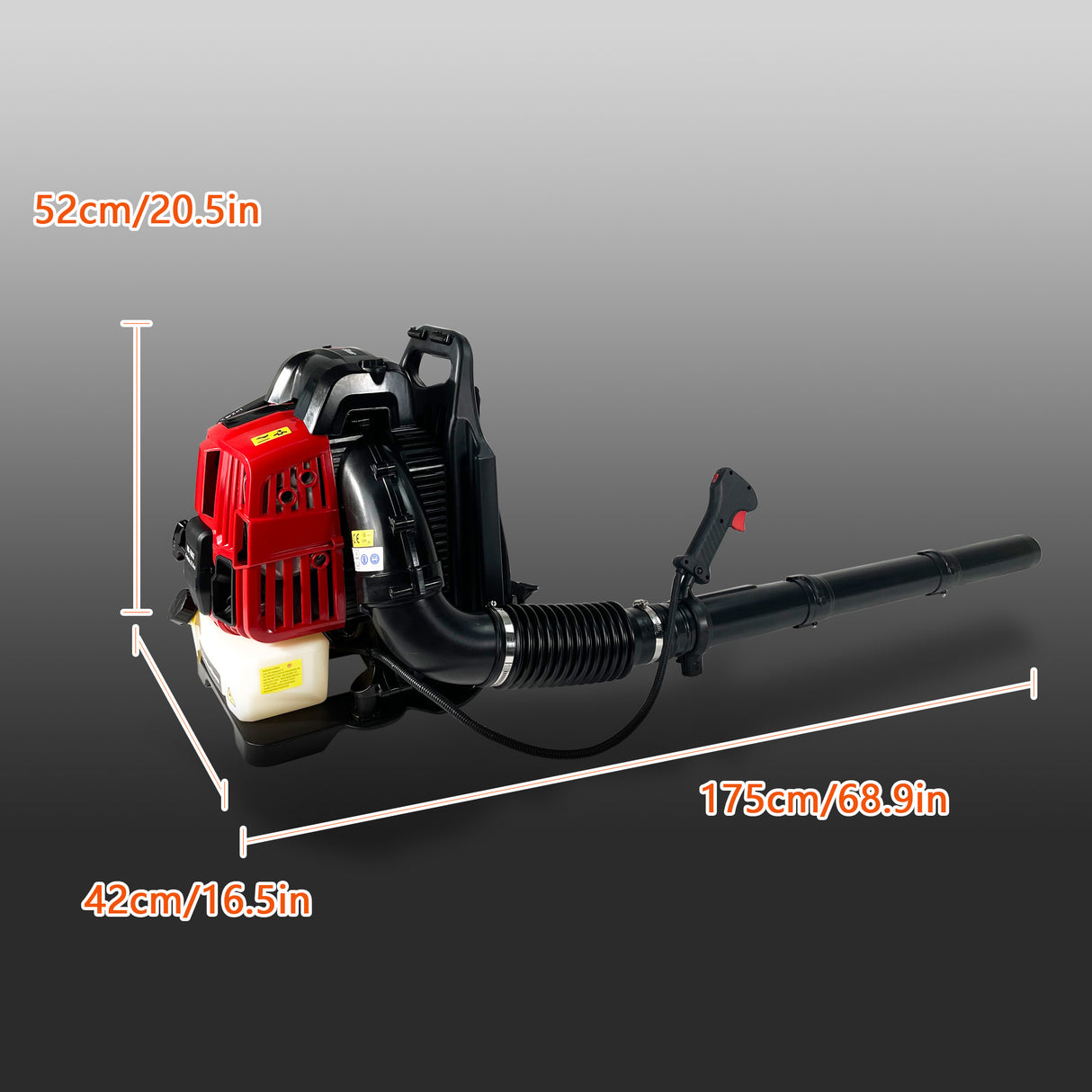 Backpack Gas Leaf Blower,76CC,660CFM,200MPH ,4 Stroke Air Cooling Gas Backpack Grass Blower,Snow Blower EPA Compliant