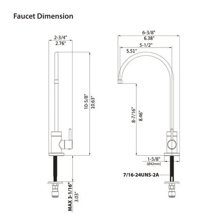 Kitchen Water Filter Faucet Drinking Water Faucet Matte Black