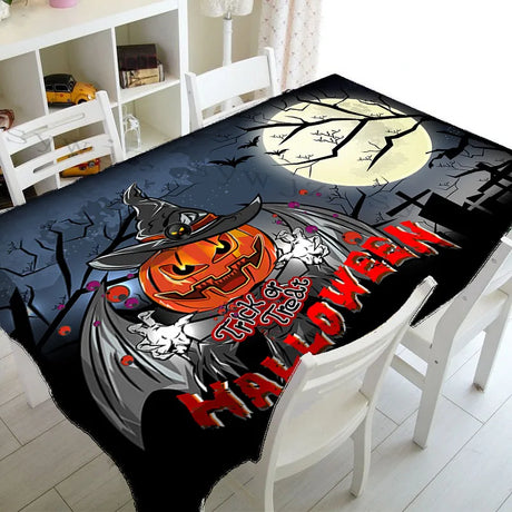 Enhance your Halloween celebrations with this fun and durable table cover.