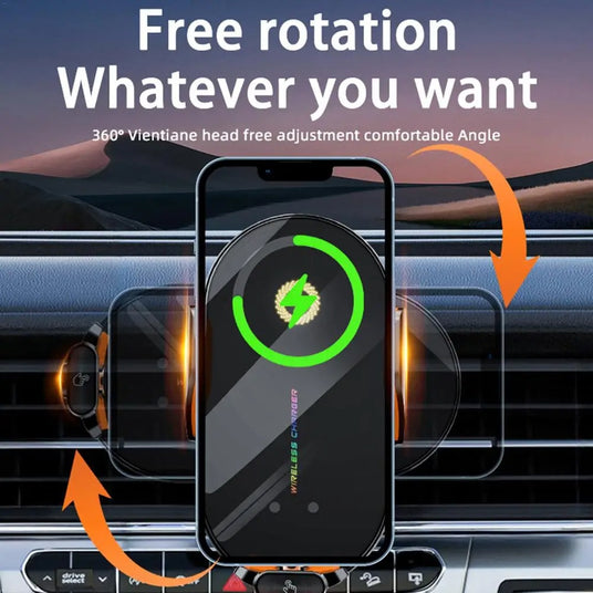 ClampCharge 360 Wireless Car Charger 66W for fast and efficient phone charging with strong grip mount, ideal for on-the-go charging at BoltBuy.com