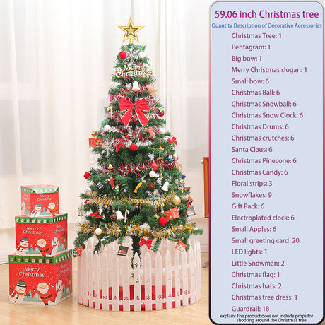 5ft Artificial Christmas Tree with LED Lights & Decorations