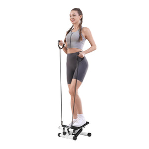 Hydraulic Fitness Stepper with Resistance Bands and Display