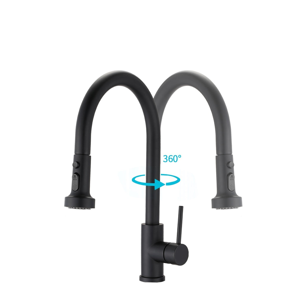 Stainless Steel Pull Down Kitchen Faucet with Soap Dispenser Matte Black