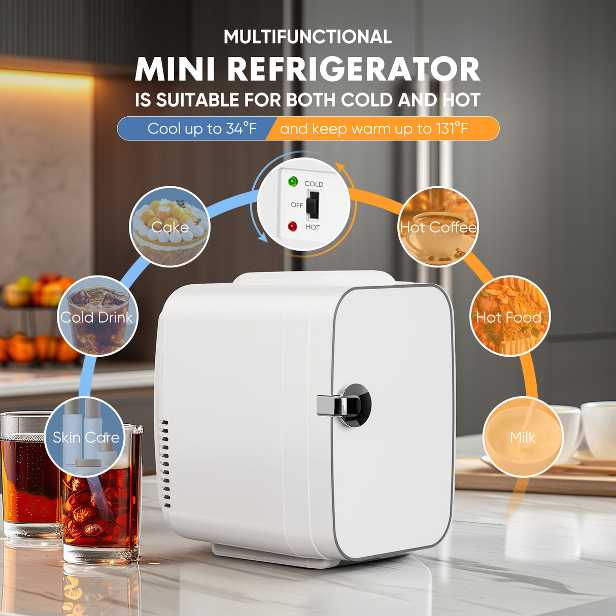 Mini Fridge 4L/6 Can Cooler & Warmer