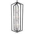 Modern black and silver 12-light geometric chandelier for dining rooms. Sleek LED & Lighting design with a unique cage frame, ideal for high ceilings. Perfect for creating elegant dining spaces. Available now at BoltBuy.com.