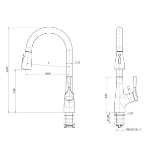 Single Handle Pull Down Kitchen Sink Faucet Brushed Nickel