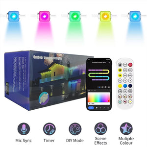 15m 30 LED eaves lights with vibrant RGB colors, perfect for outdoor decor and holiday lighting, app-controlled for easy customization. Shop now at boltbuy.com.