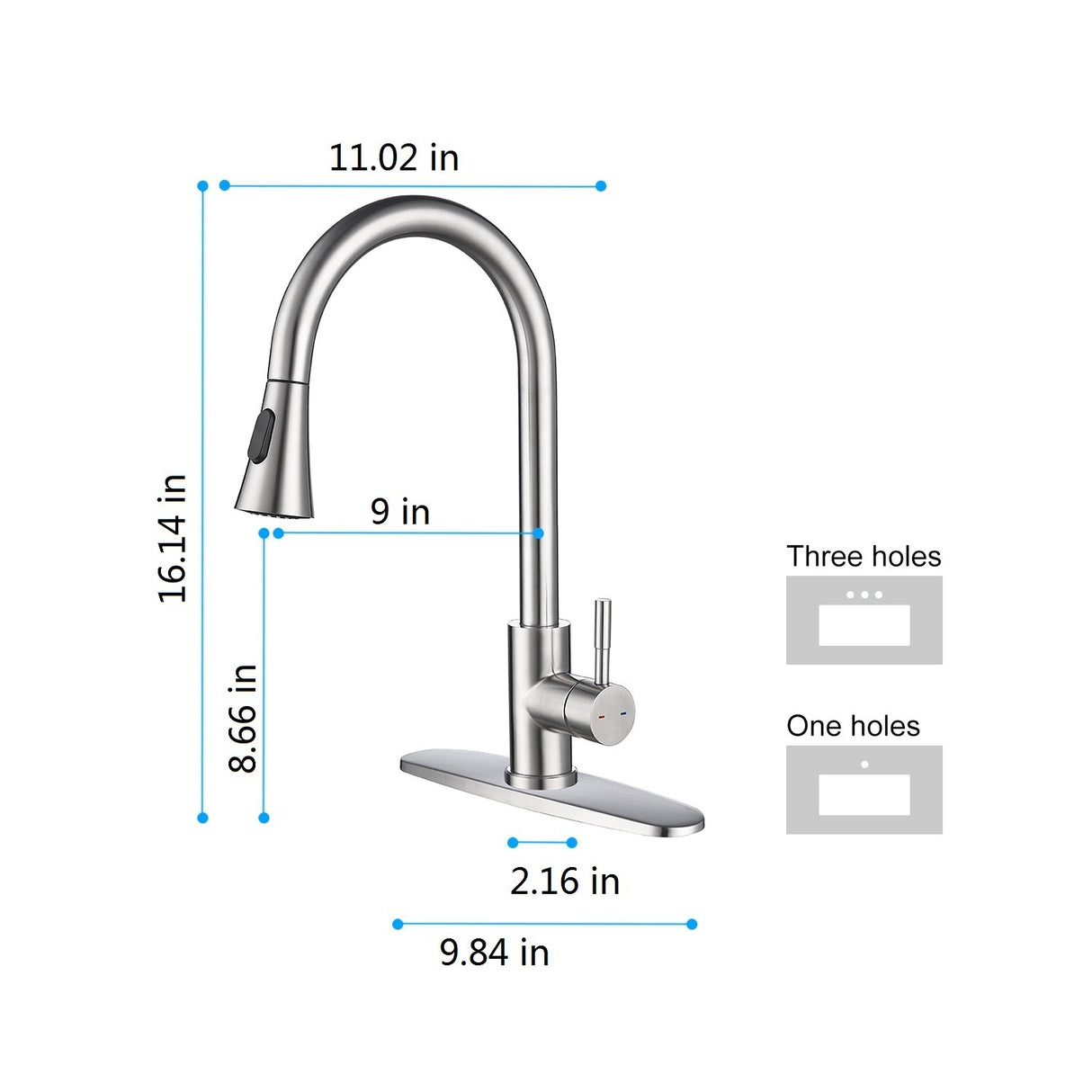 Kitchen Faucet with Pull Out Sprayer-Brushed Nickel