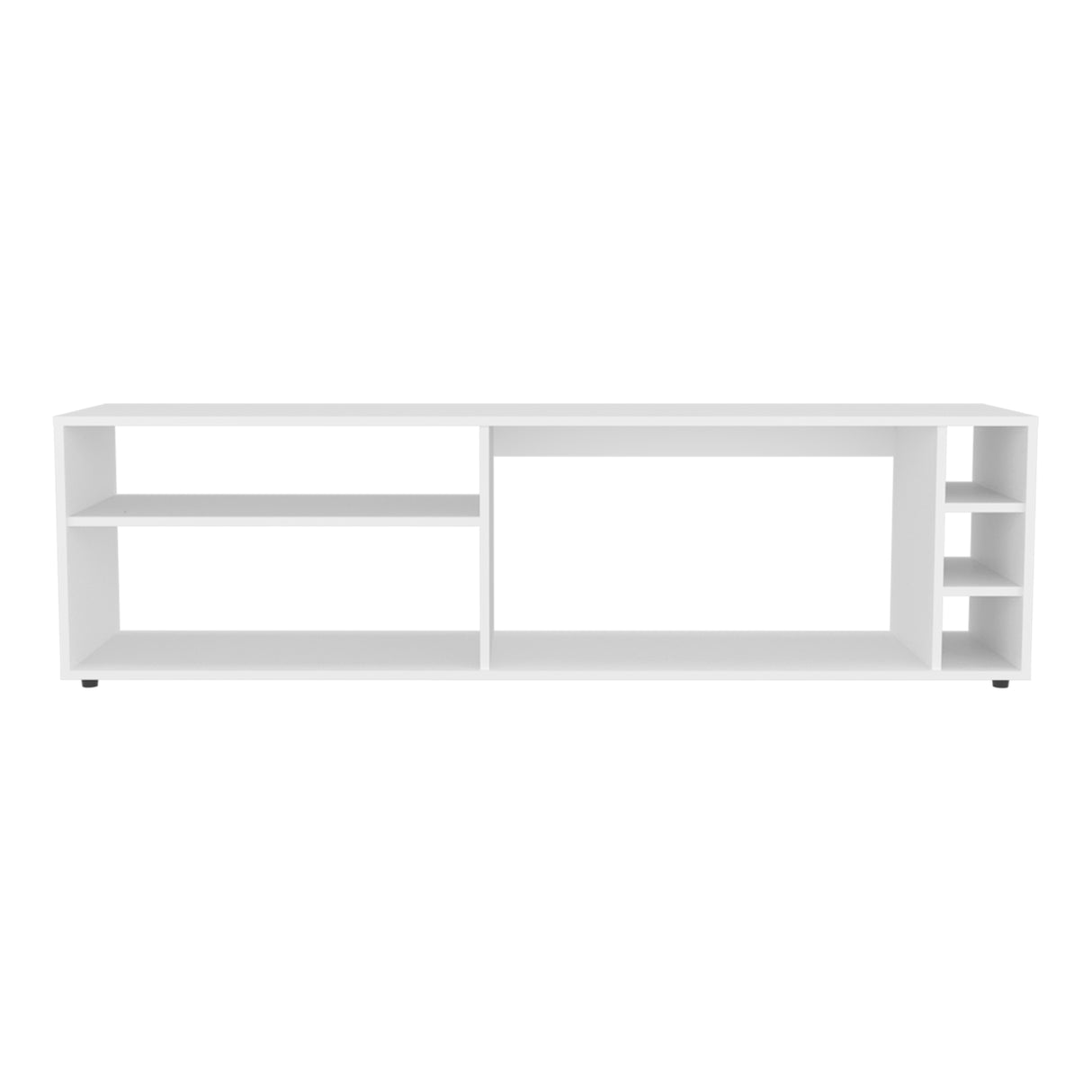 FM FURNITURE Mayo TVStand for 70" Screen with Open Storage and Melamine Finish, White