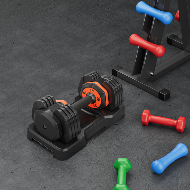 Upgrade your workout with the 55LB 5-in-1 Adjustable Dumbbell! Compact, versatile, and easy to use. Shop now at boltbuy.com for fitness made simple and efficient!